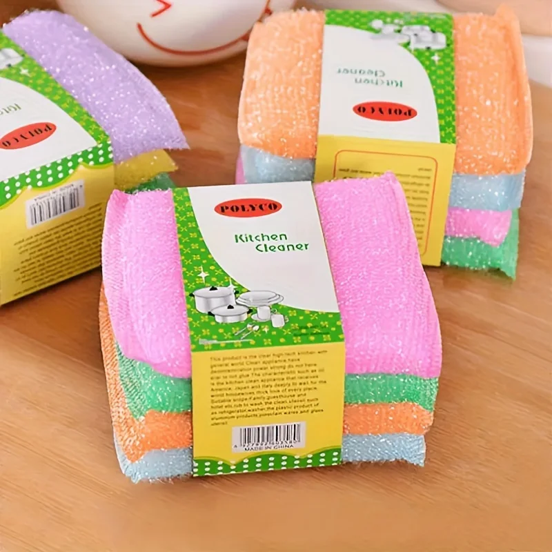 4pcs Multi functional dishwashing sponge, used for cleaning tableware, utensils, and surfaces