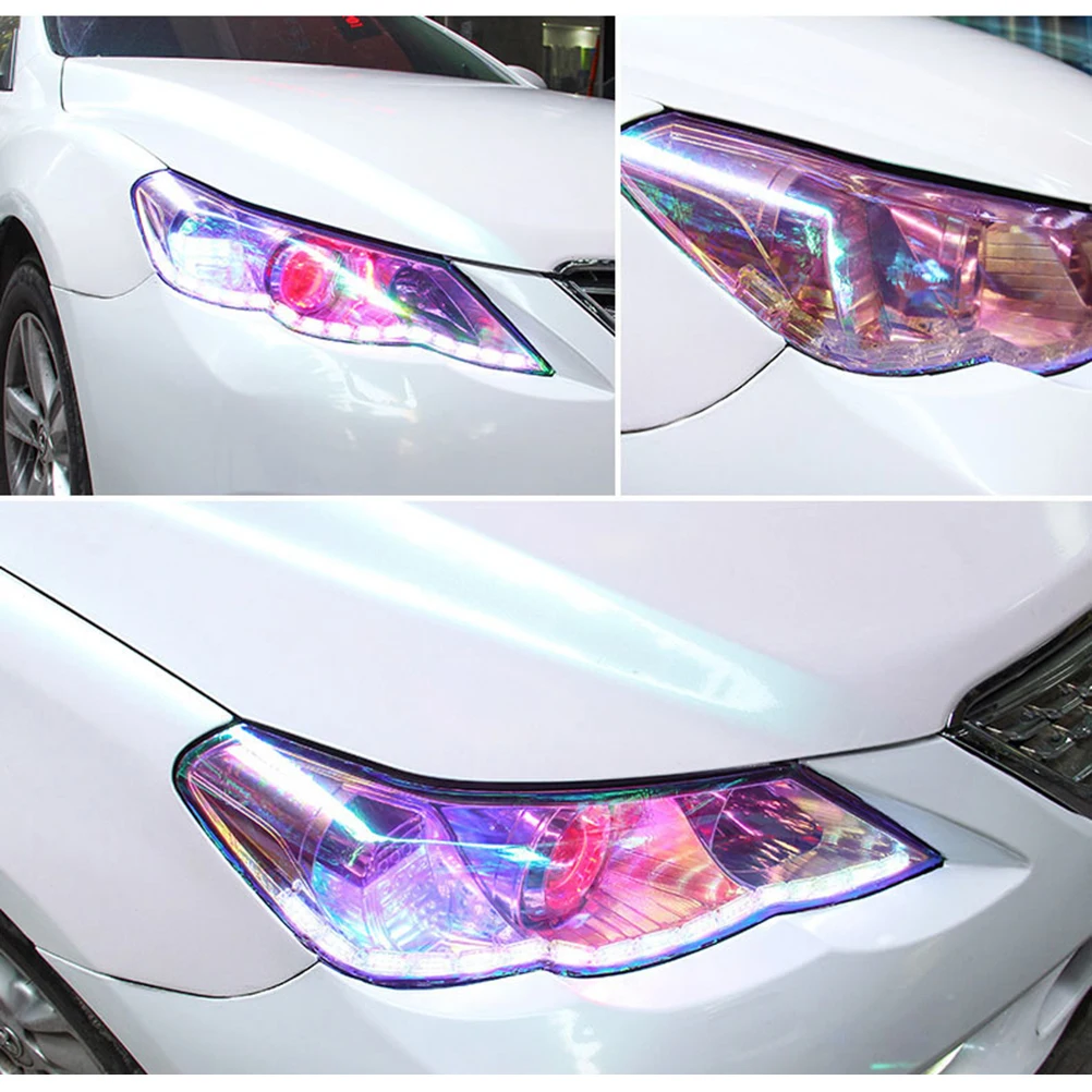 

s Car Light Tint Film Headlight Tail Light Vinyl Wrap Stretchable Heat Water Resistant Easy Remove No Residue Cool Unique Design