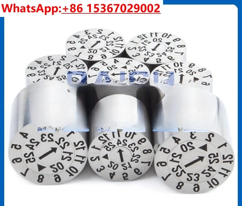 ختم ثلاثي الدوائر مستورد، قالب بلاستيكي قابل للتعديل، ختم التاريخ للسنة والشهر جنبًا إلى جنب مع ساعة زمنية ثلاثية الطبقات #3