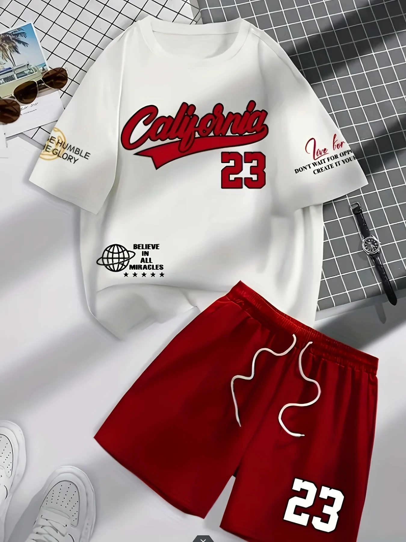 2025 Fashion Men's Casual Sports Suit Leisure 3D Printed T-shirt Shorts Set  Round Neck T-shirt and Shorts