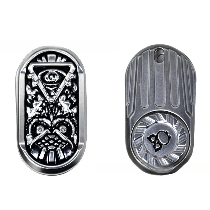 Owl EDC Mechanical Slider Fidget Magnetic Push Card Metal Pushing Plate Haptic Coin Sensory Stress Reducing Toys Anti Anxiety