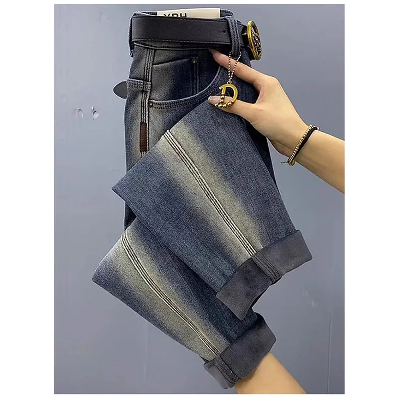 

New Spring Autumn High Waist Vintage Jeans Women Loose Casual Haren Denim Pants Ladies Ankle-Length Jeans Pants Female Cowboy