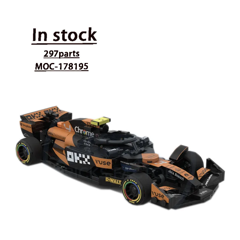 

MOC- 178195 Формула Racing MCL38, модель строительных блоков 297, деталиMOC, креативные строительные блоки для мальчиков и детей на день рождения, игрушка в подарок