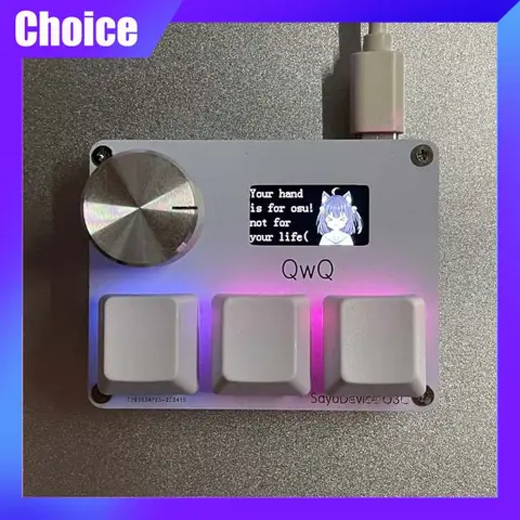 사용자 정의 키보드 마그네틱 스위치 Sayodevice OSU O3C 손잡이 키보드가있는 신속한 트리거 마그네틱 스위치 IPS 화면 복사 붙여 넣기 선물