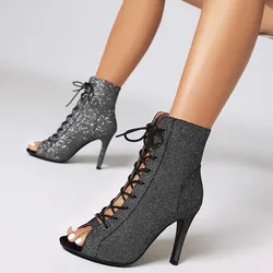 Sexy 2024 nuove donne sottili tacchi alti tendenza scarpe da donna suola Slipery personalizzabile latino Dancing Street tacchi a spillo stivaletti