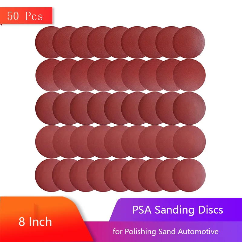 

8 Inch PSA Sanding Discs 60 80 120 180 240 Grit 50 PCS Adhesive Stickyback Sandpaper Discs for Polishing Sand Automotive