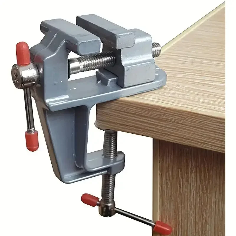Mini Aluminum Alloy Bench Vise Adjustable Table Clamp Workbench Jaw Holder for Crafting Electronics DIY Soldering Hobby Projects