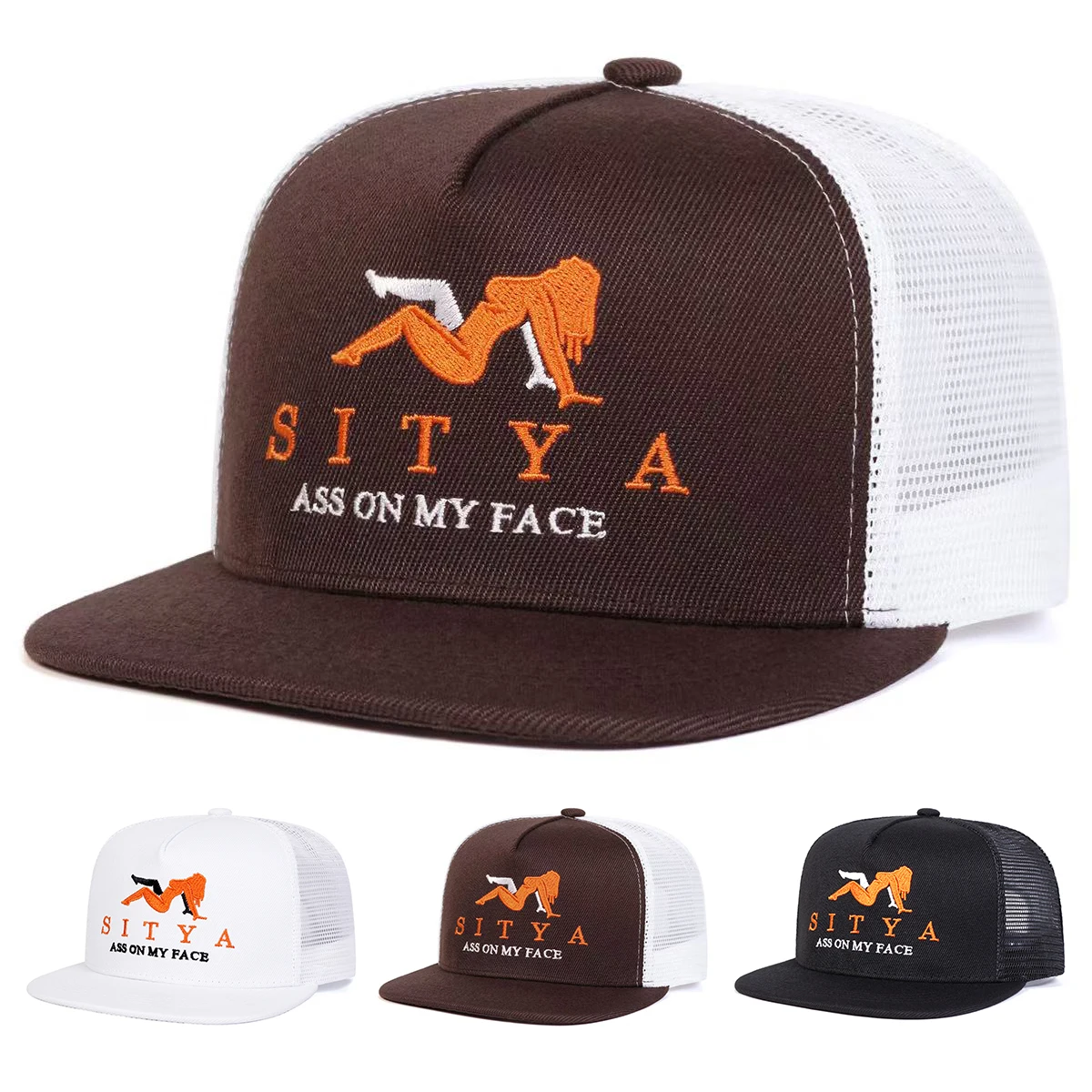 

Unisex SITYA Letter Embroidery Hip-hop Net Hats Spring Summer Adjustable Casual Snapback Baseball Caps Outdoor Sunscreen Hat