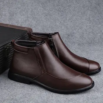 8 best sales Botas de piel auténtica para hombre - №7