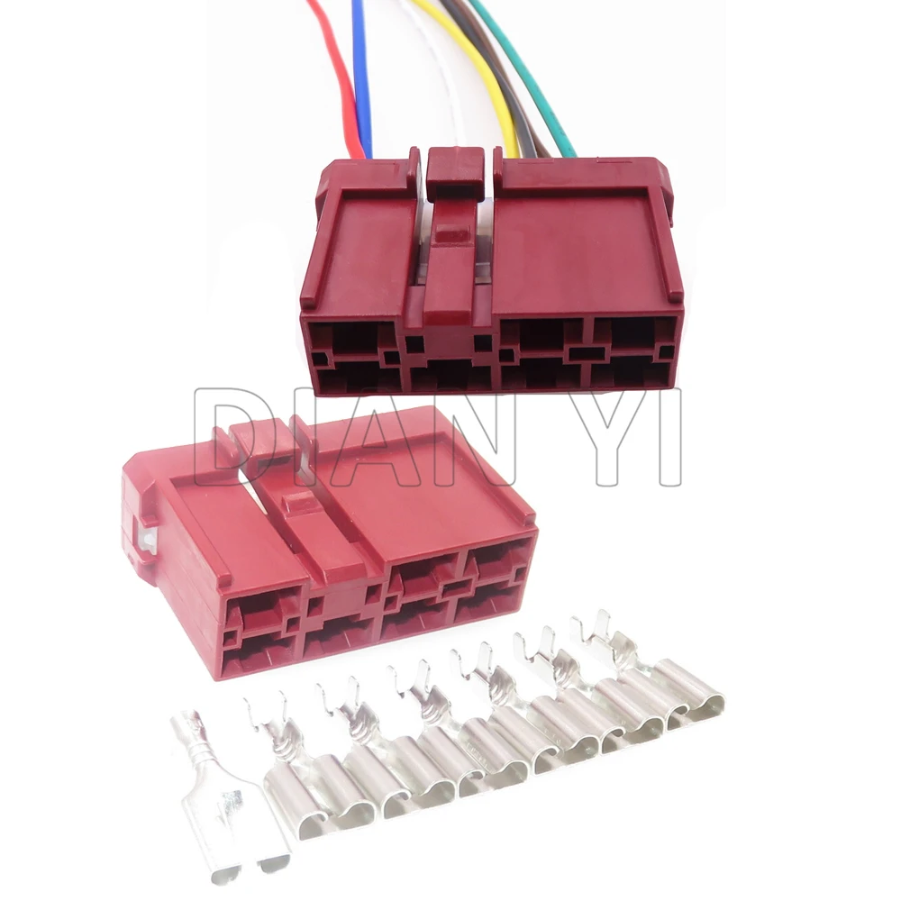 1 Set 7 Way 6098-0214 Automobile Electric Cable Socket With Cables AC Assembly Car Unsealed Connector Auto High Current Adapter