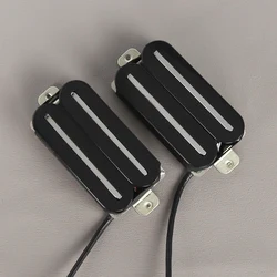 FLEOR Set of Neck & Bridge Hot Dual Rails Humbucker Pickup Electric Guitar Pickup, White/Black