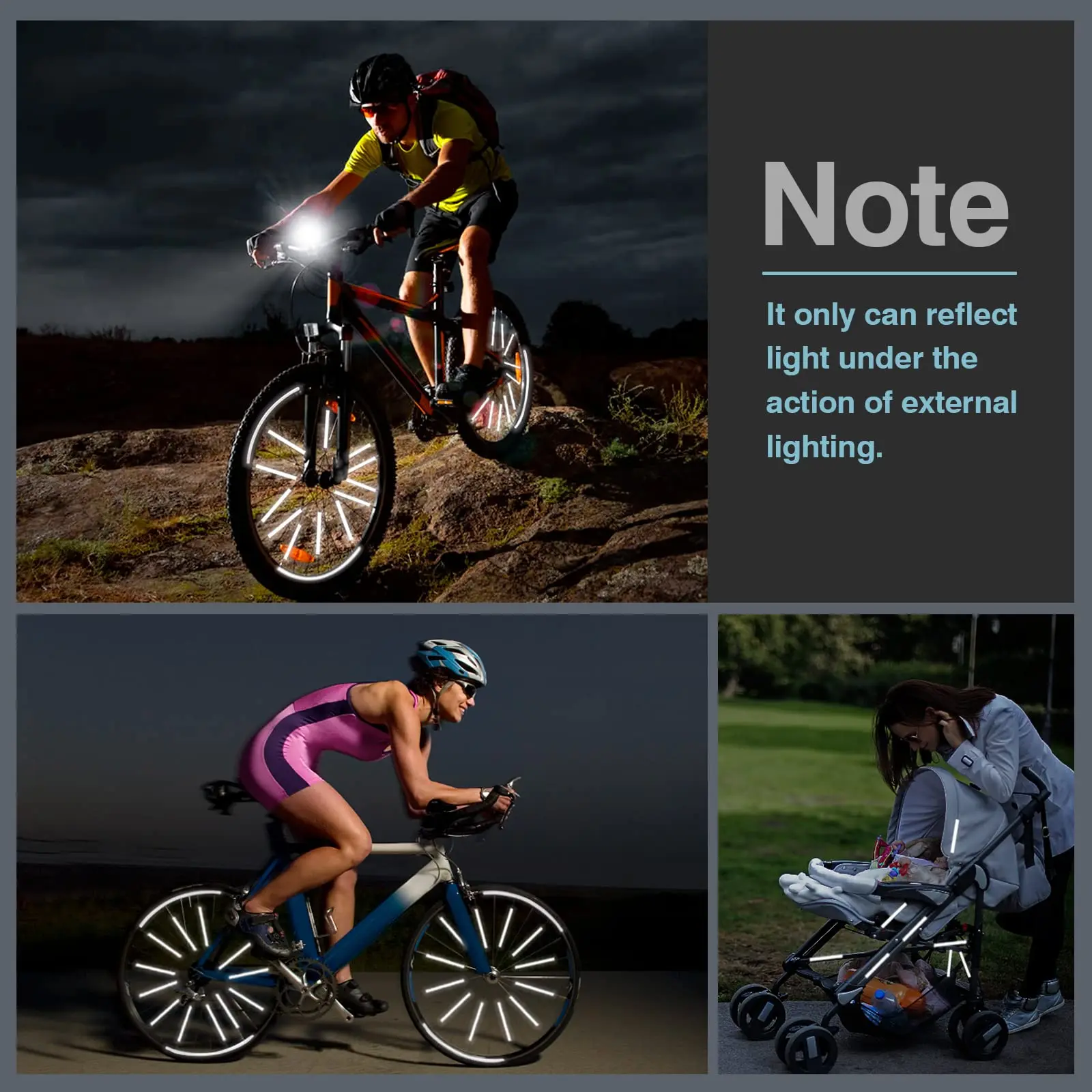 Spoke Reflector Bicycle Reflector Clip Tube 360° Visibility Safe Riding At Night For All Standard Bike Spokes