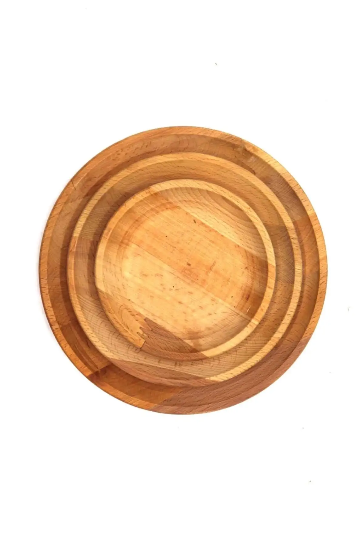 

3 PCs Round Presentation Tabağı Kitchen Tools Accessories Tableware Wooden Breakfast Set of Plates