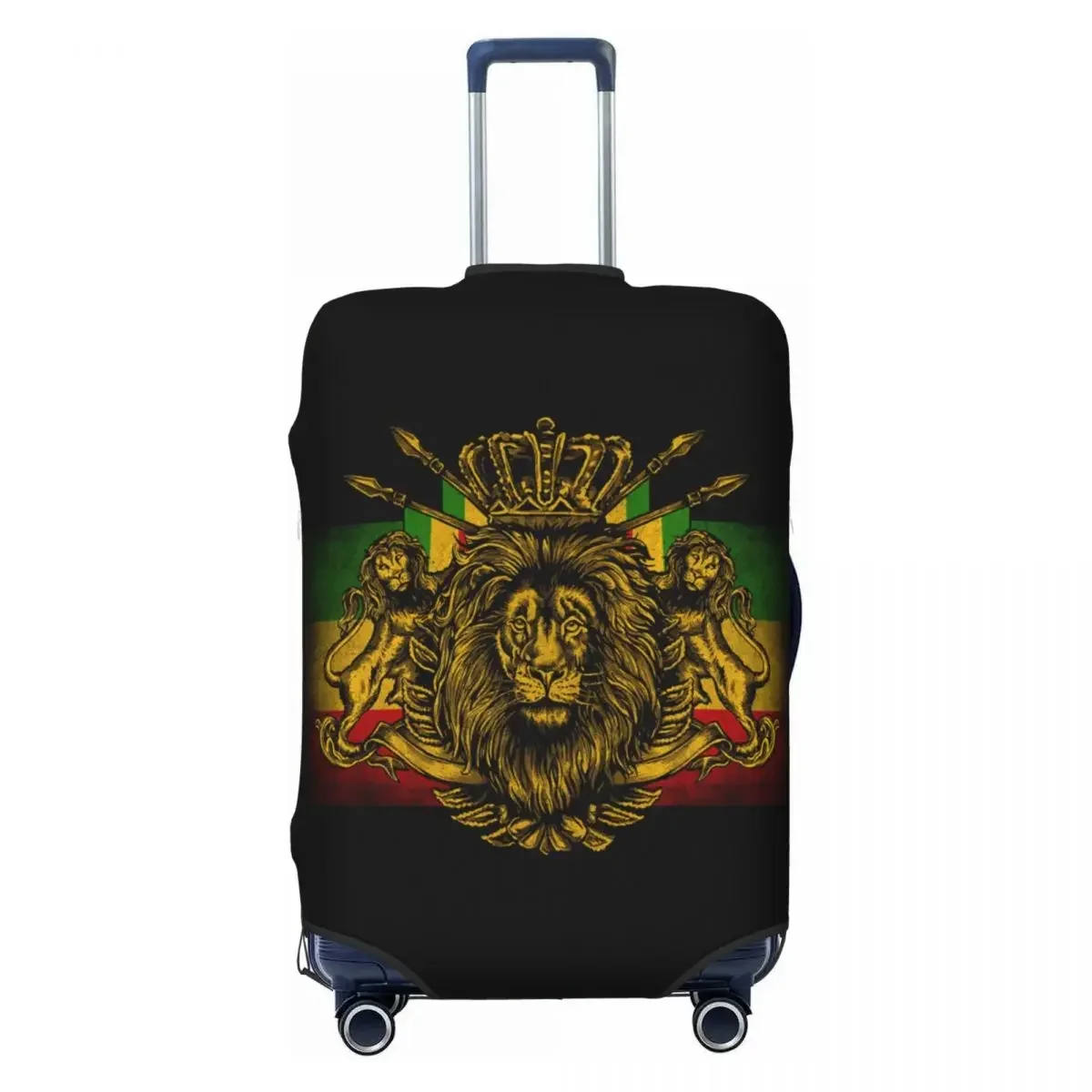 Custom Rastafarian Rasta Lion Luggage Cover Elastic Jamaica Flag Travel Suitcase Protective Covers Suit For 18-32 inch