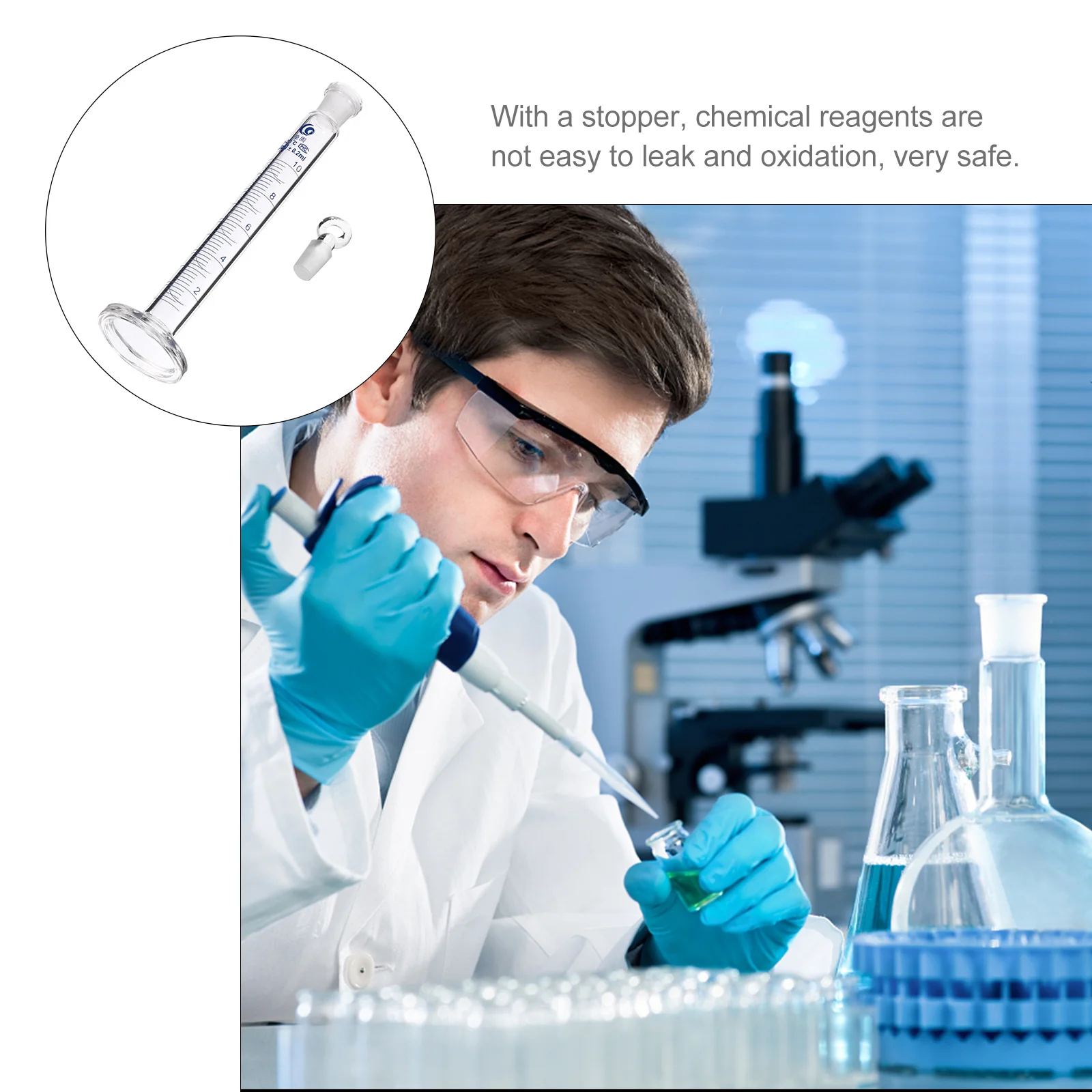 

1Pcs Thick Glass Measuring Cylinder 10Ml Chemical Resistant Stopper Laboratory Supplies Graduated Cylinders for Experiments