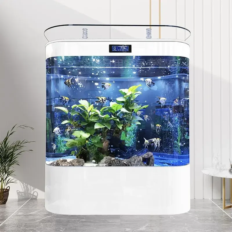 

Fish Tank Aquarium Home Living Room Small Glass Waterless Ecological Aquascape Large Bottom Filter Goldfish Tank