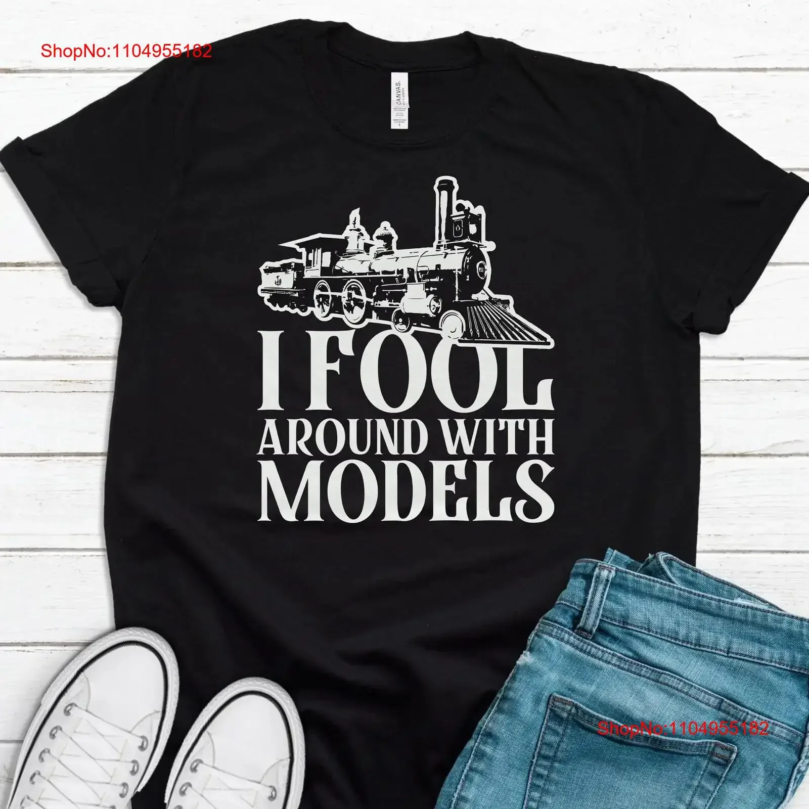 Modelo de tren camiseta Collector Fan T1037 vintage lavado Top para uso diario ropa de diseñador homme ropa de calle cómoda