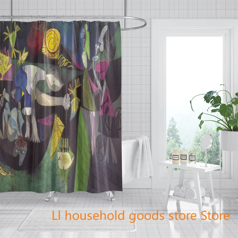 

Комплект дышащих абстрактных занавесок для душа — можно стирать в машине, нержавеющие втулки, качество отеля