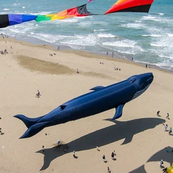 30D 9M Inflatable Whale Soft Kite Adult Giant Kite Beach Show Nylon Kites Tearproof and Easy To Fly Laundry Pendant Kite