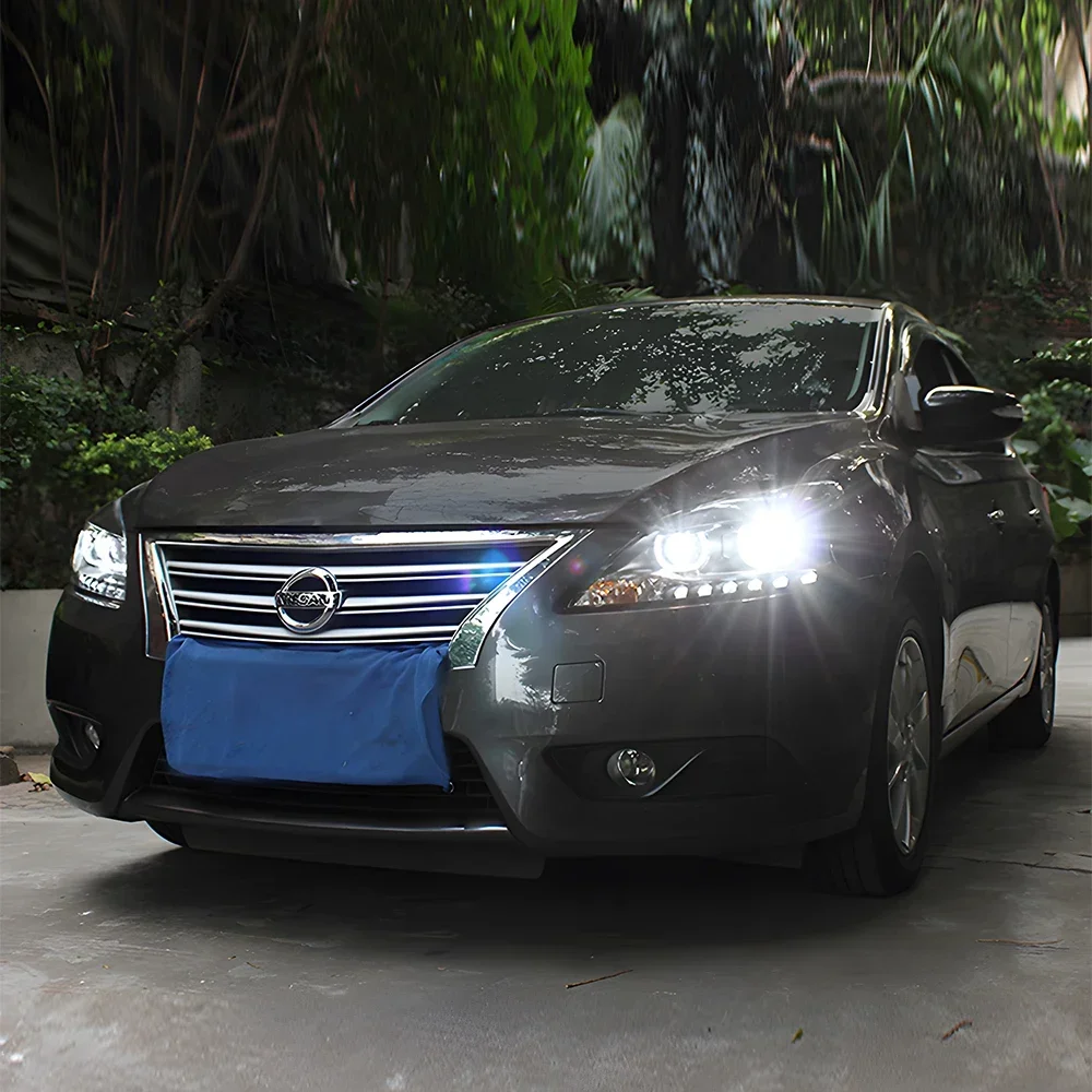 

Автомобильные передние фонари для Nissan Sylphy 2012-2015 B17, светодиодные автомобильные фары в сборе, обновленный дизайн слез, аксессуары для бифокальных линз