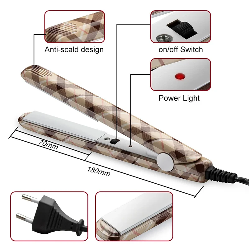 Colorful Mini Hair Straightener New Ceramic Flat Iron Curling Waves Portable Dry Hair Curler For Women Salon Hairstyling Tool