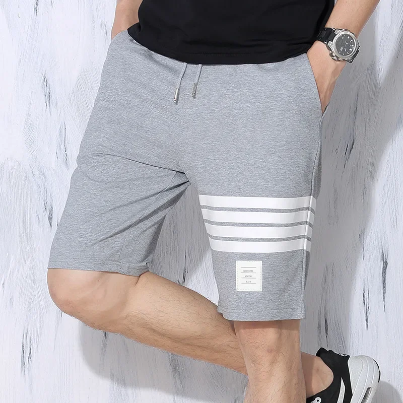 2023 Training Men Shorts Korean Casual Cotton Solid Color Loosen Up TB Waist Summer Multi-Pocket Shorts Wide Basketball Shorts