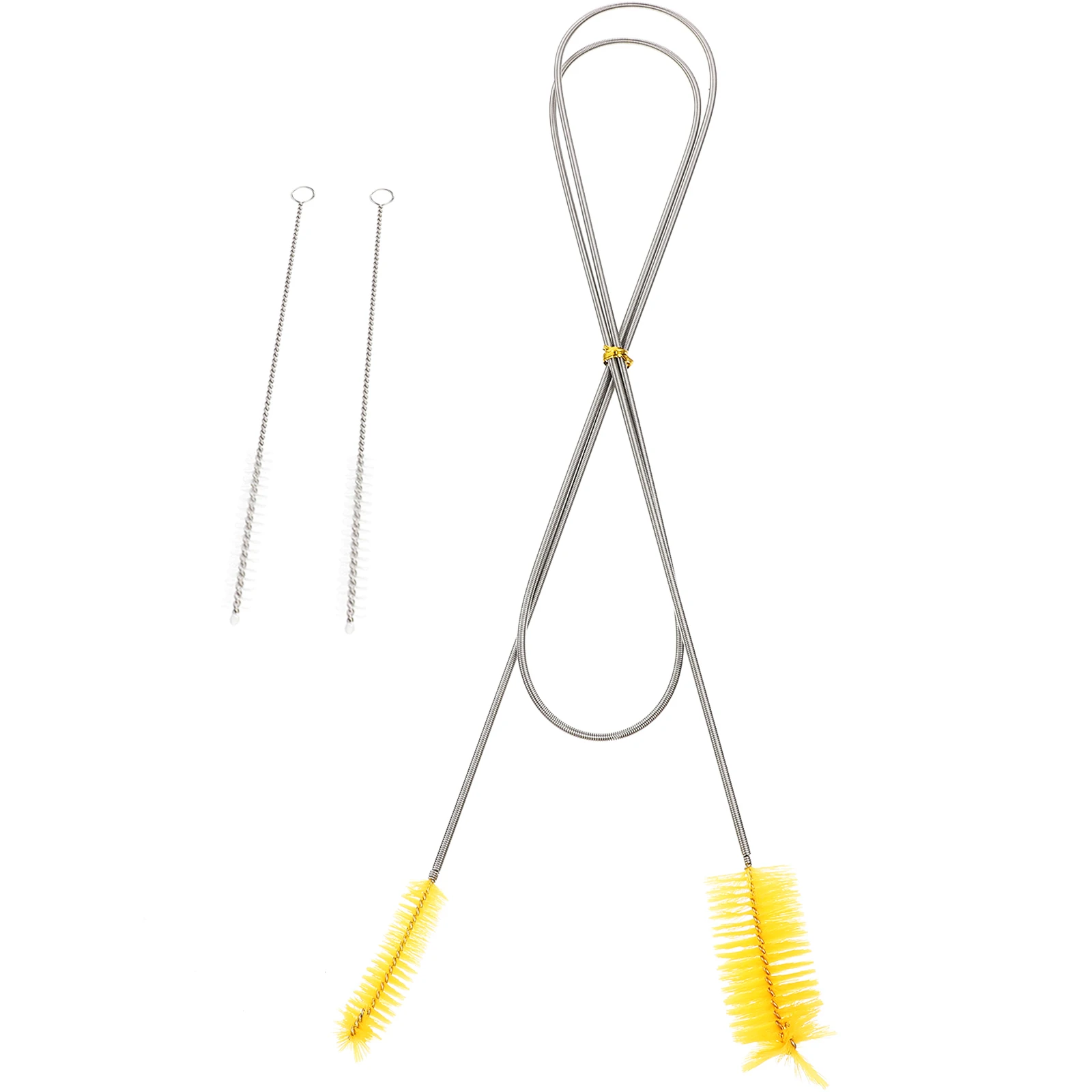 

Fish Tank Cleaning Aquarium Tube Double Head Flexible Hose Cleaner Stainless Steel Handle High-Density Bristles 360 Rotation