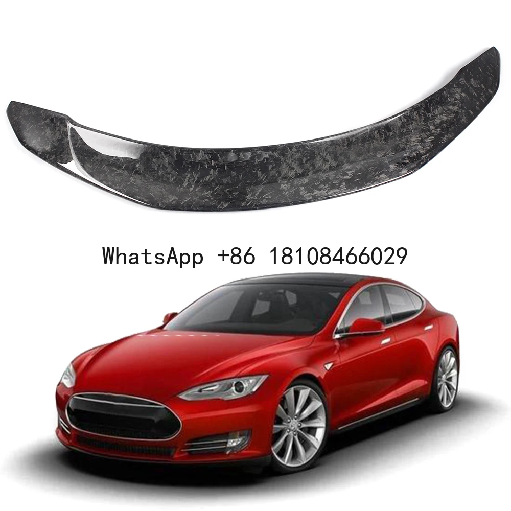 كمية مبيعات عالية رخيصة مزورة من ألياف الكربون أجنحة Ducktail V نسخة سبويلر سيارة رياضية لطراز تسلا 3 #1