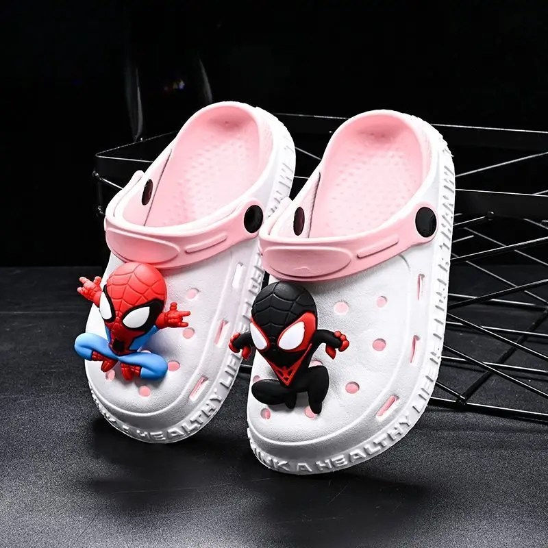 Disney Children\'s Casual Shoes EVA Sandals Boys Girls\' Cartoon Anti Slip Soft Sole Children\'s Beach White Black Shoes Size