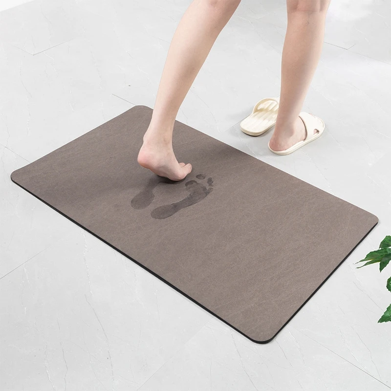 Bath Mat Rug-Rubber Quick Dry Super Absorbent Thin Bathroom Rugs Fit Under Door-Washable Bathroom Floor Mats