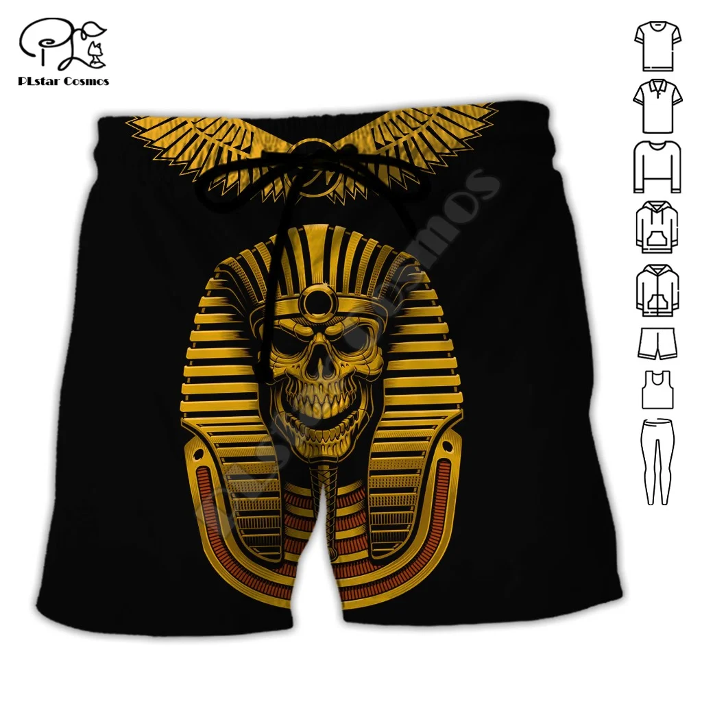 NewFashion afryki starożytny egipski sfinks Anubis Horus tatuaż Retro 3d print Unisex lato śmieszne na co dzień spodenki plażowe spodnie X2