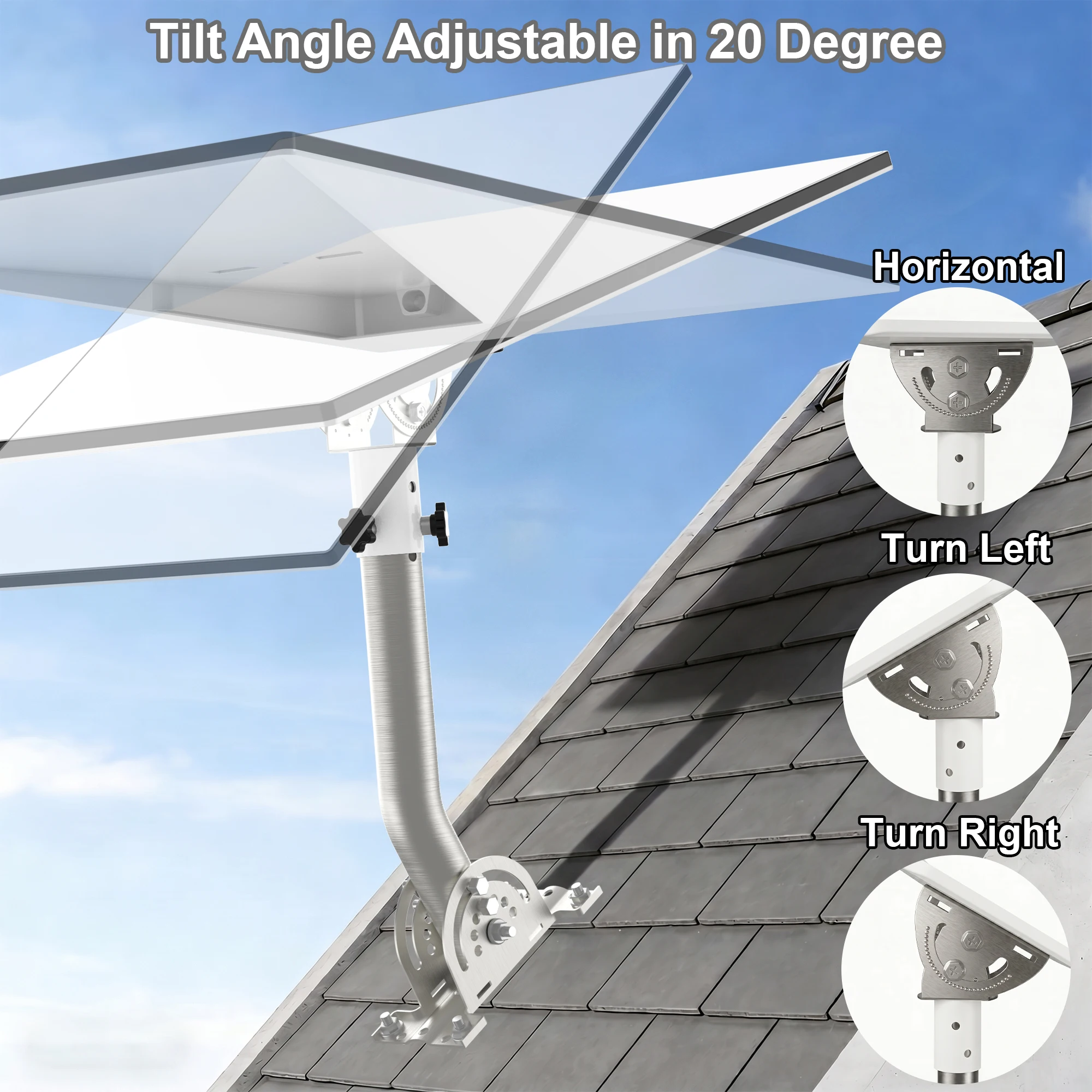 starlink-gen-3-heavy-duty-roof-mount-kit160°-tilt-adjustablewith-pole-pipe-adaptercompatible-standard-4-4x-enterprise-dish