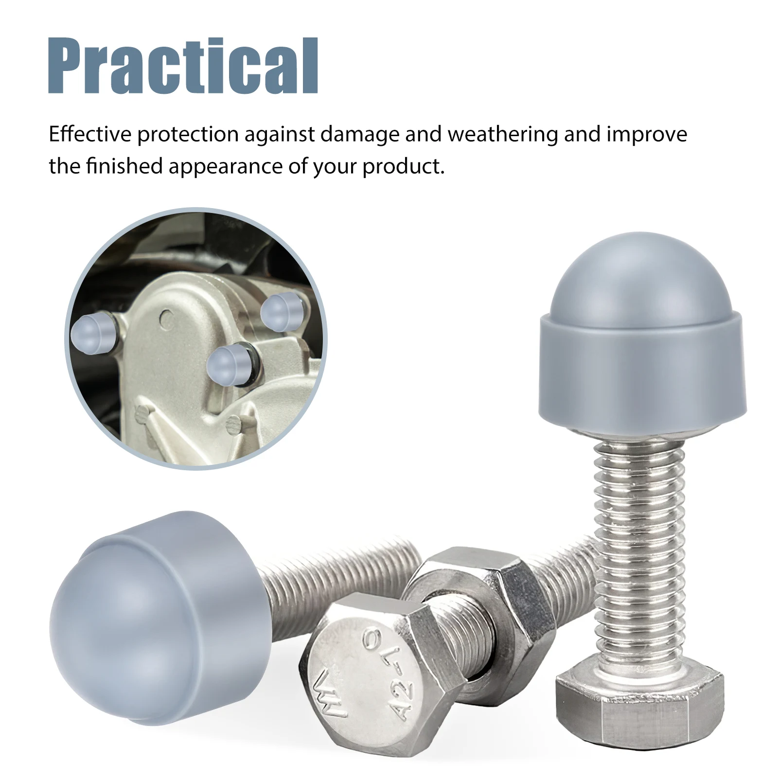 

40pcs Plastic Hexagon Caps Reusable Cover Easy Installation Weather Resistant Auto Machinery Outdoor Use Cap Hexagon