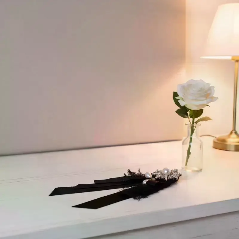 استثنائي مقلد اللؤلؤ وحجر الراين عباد الشمس القوس ربطة العنق الصدار، المرأة حزن بروش للقمصان والبدلات