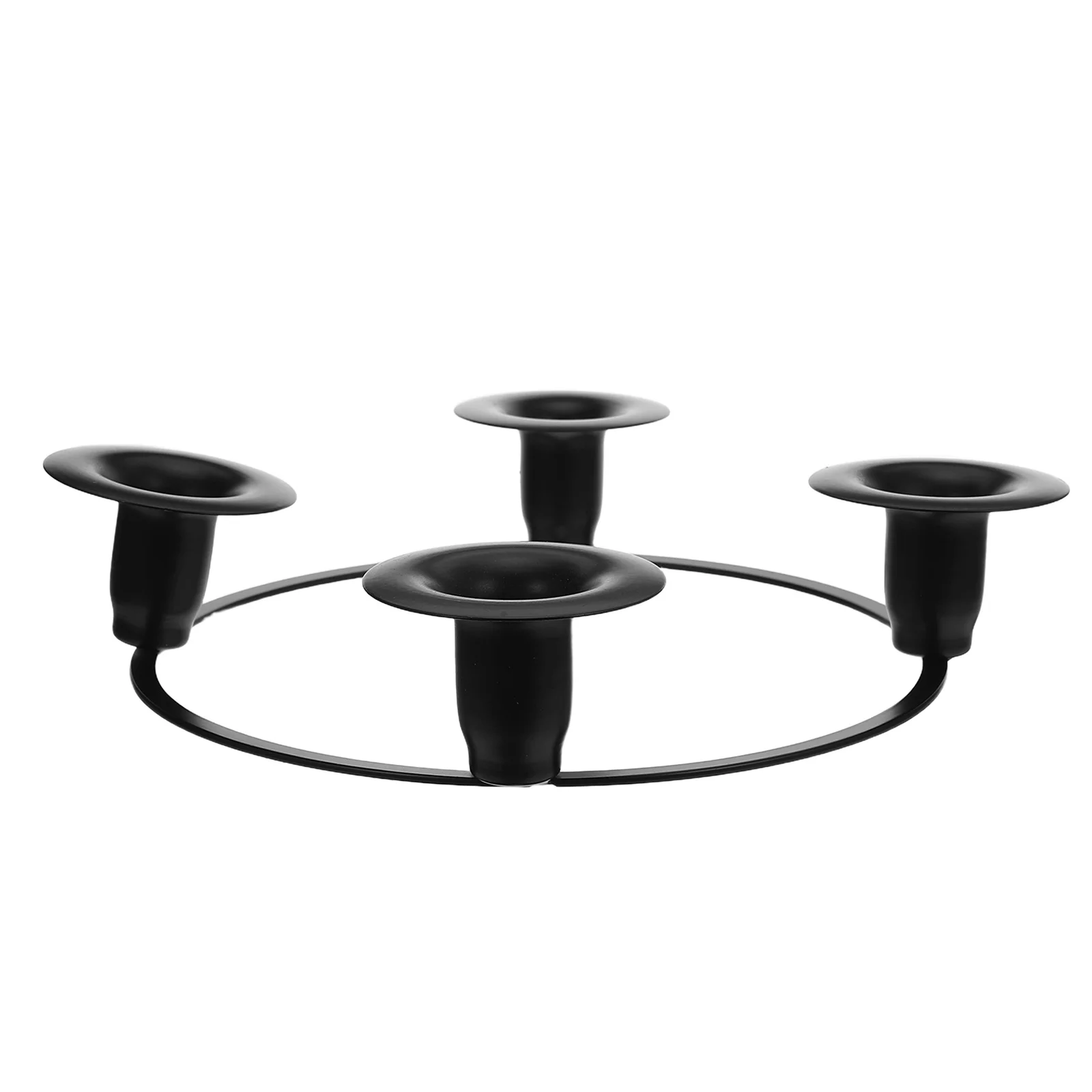 

Christmas Ring Metal Iron Taper Holder For Dining Table Holiday Party Supplies Wreath Accessory Decor