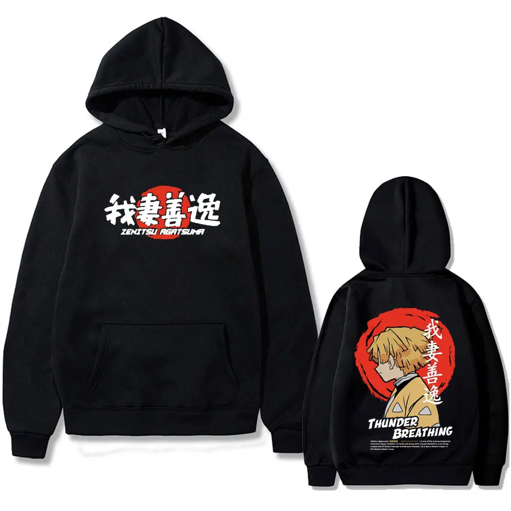 

Anime Demon Slayer Graphic Hoodie Agatsuma Zenitsu Print Sweatshirt Men Women Casual Oversized Tracksuit Male Fashion Hoodies