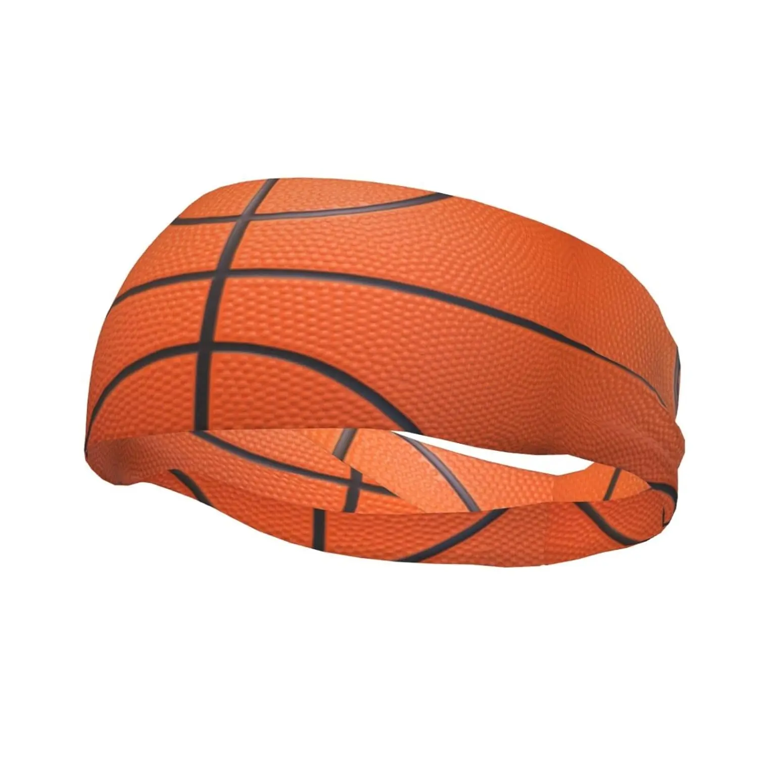 

Оранжевые повязки на голову с принтом баскетбольного мяча для тренировок, для женщин и мужчин, на день рождения, нескользящие, для спорта и бега, модные широкие повязки на голову