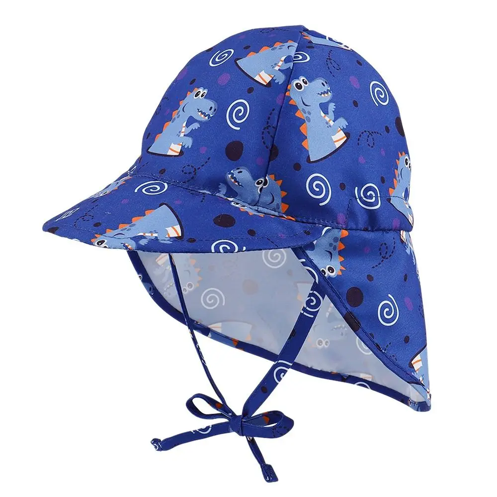 Children Summer Bucket Hats UV Protection Outdoor Beach Sun Hat Boy Girl Flap Cap Adjustable Wide Brim Cap Sunscreen Hat