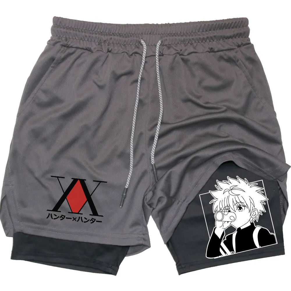 Anime Hunter X Hunter Performance Shorts Quick Dry Athletics Running Workout GYM Shorts Breathable Summer Compression Shorts