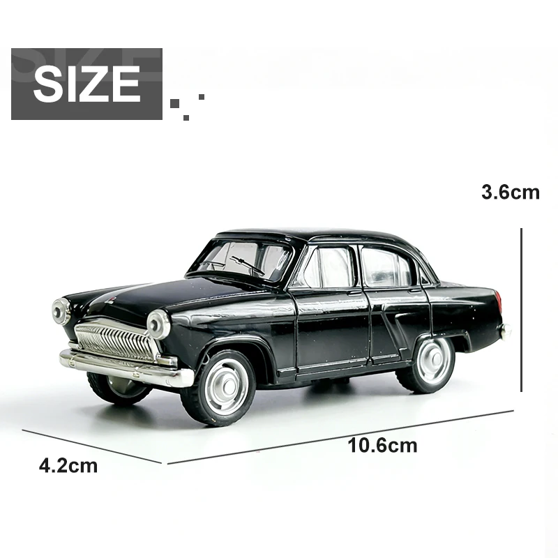 1:43 gaz ГАЗ-21 Alloy Diecast Vintage Car Model Light Sounds Classic Pull Back Miniature Vehicle Replica For Collection Gift view 5