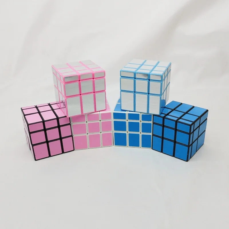 [Wiadom] fundo branco espelho azul 3x3 cubo blocos de espelho oracal azul adesivo cubo mágico quebra-cabeça educacional brinquedo casual presente