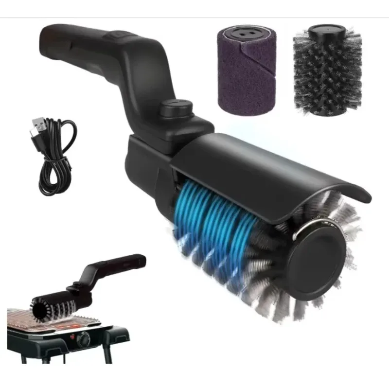 

Electric Grill Brush for Heavy Grease Removal Reaches Tight Gaps Between Grill Grates To Remove Hidden Food Particles