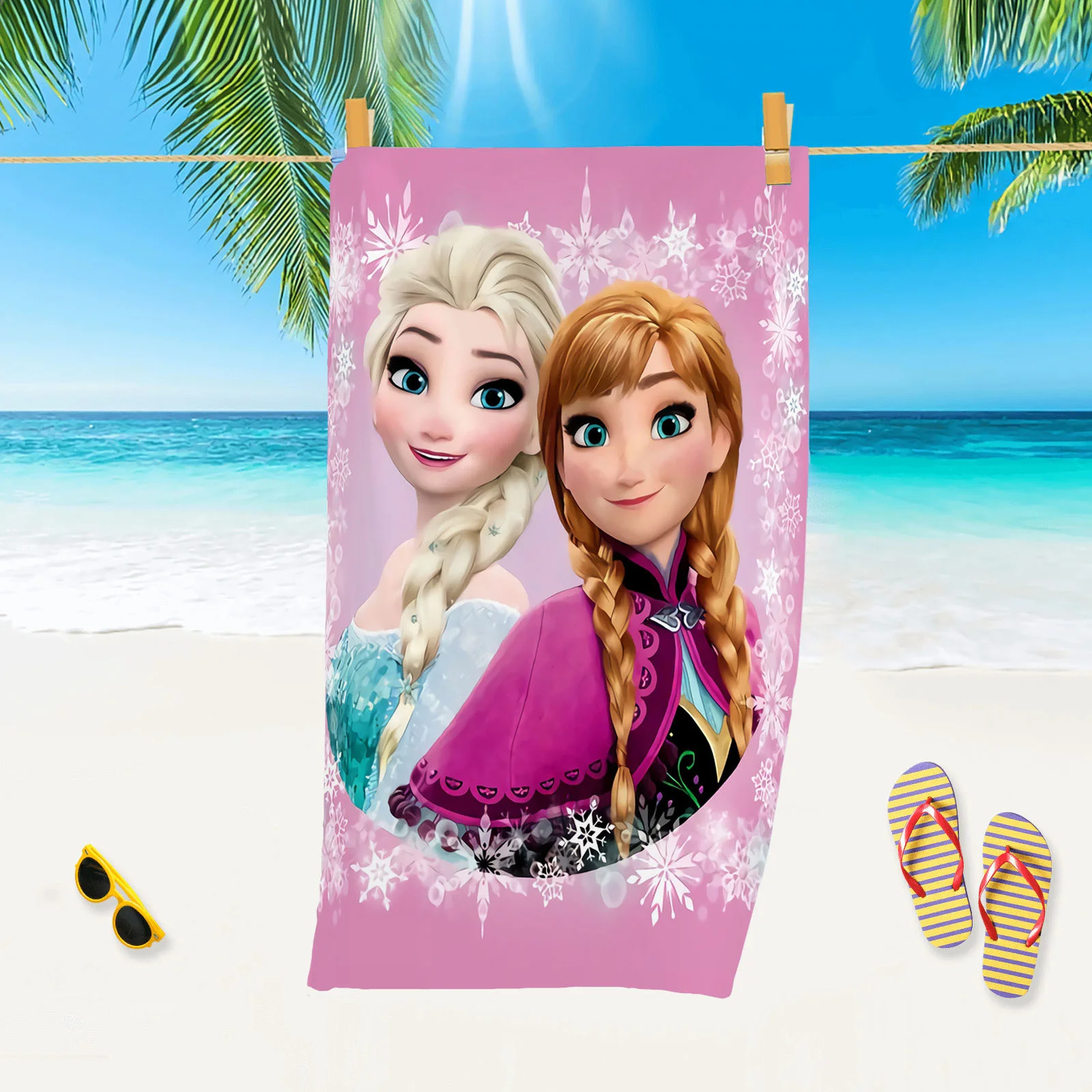 Frozen Princess Elsa 100% Beach Microfibre Towel Suitable For Children And Adults  Cartoon Travel Towels