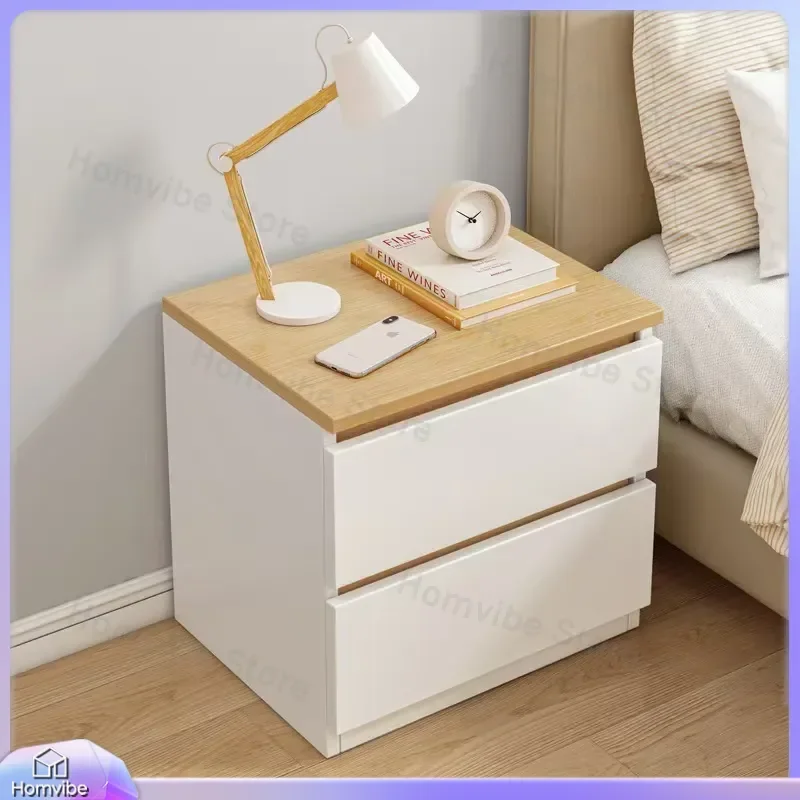Smart Bedside Table with Lock Solid Wood Nightstand Modern Bedroom Storage Cabinet Multifunctional Locker Furniture Simple