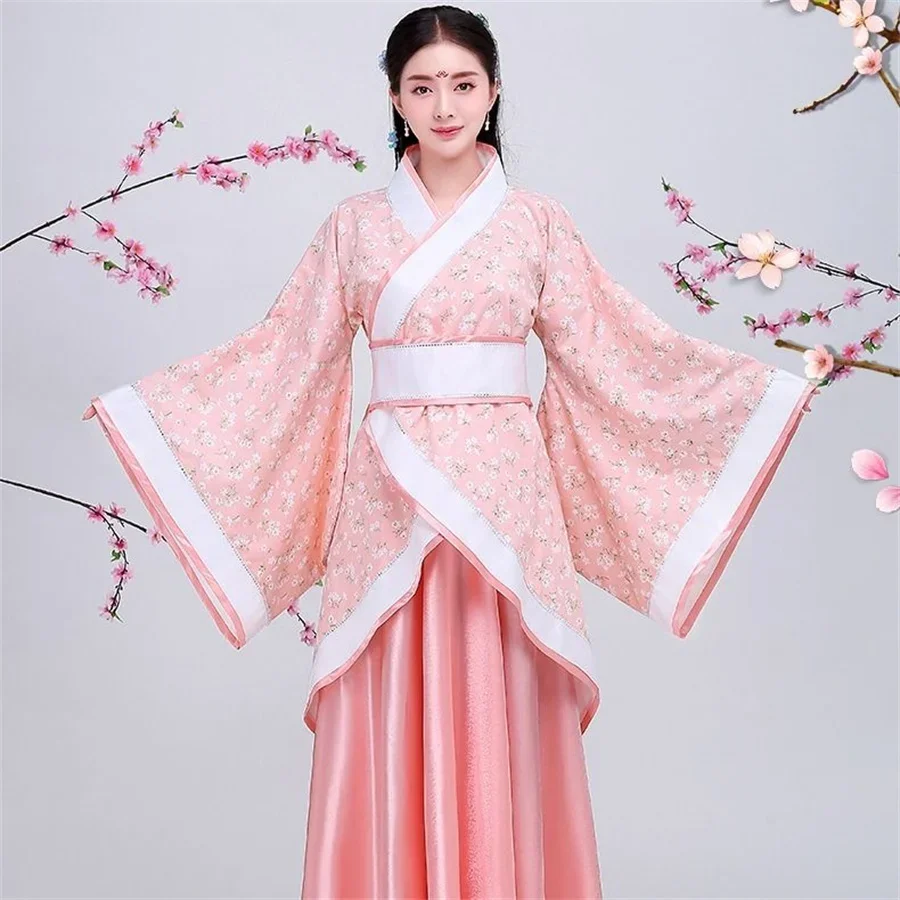 

Chinese Traditional New Year Woman Performance Dance Hanfu Female Party Tang Suit Girls Cheongsam Dress Retro Costumes