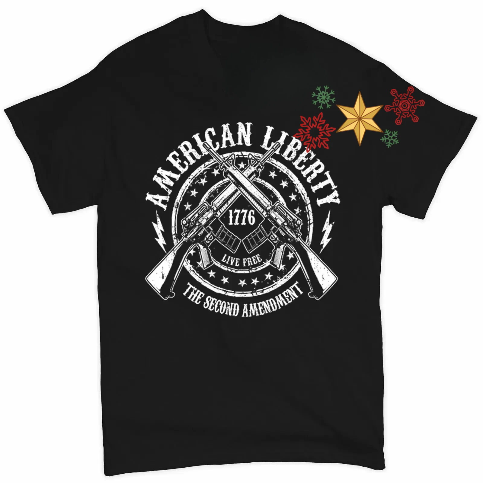 American Liberty Live Free. The 2nd Amendment 1776 T-Shirt 100% Cotton O-Neck Summer Short Sleeve Casual Mens T-shirt Size S-3XL