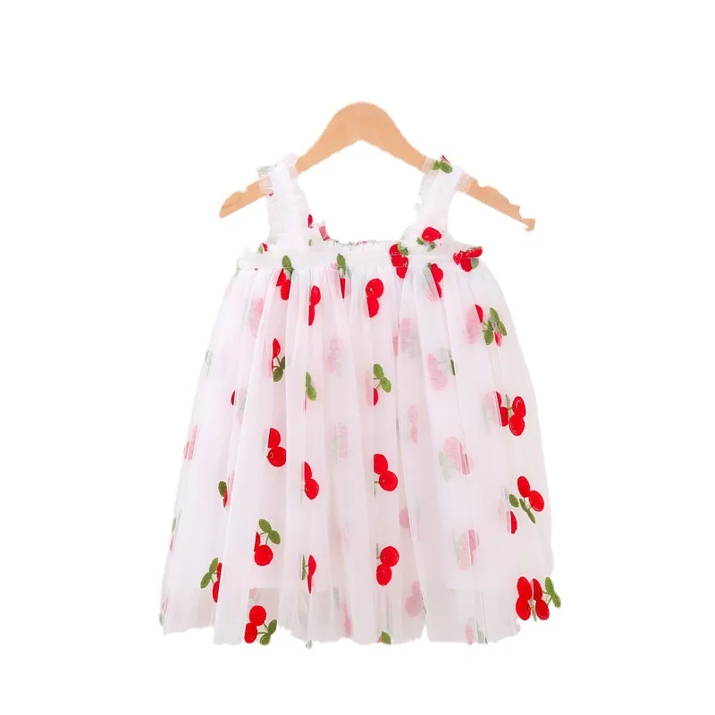 Summer Baby Girls Tulle Dress Daisy Floral Kid Birthday Party Dress Sleeveless Sling Toddler Girl Casual Clothing Princess Dress