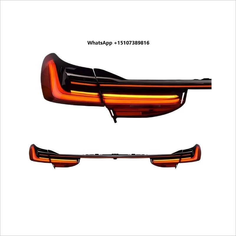 

For 7 Series G12 Tail Light Assembly for Old New Models 12V Yellow LED Through Running&Turn Signal ABS with Red & Clear Lens