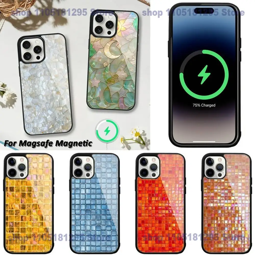 

Hot Colorful Grid Pattern Phone Case For iPhone 17,16,15,14,13,12,11,Plus,Pro,Max,Mini Magsafe Magnetic Wireless Charging