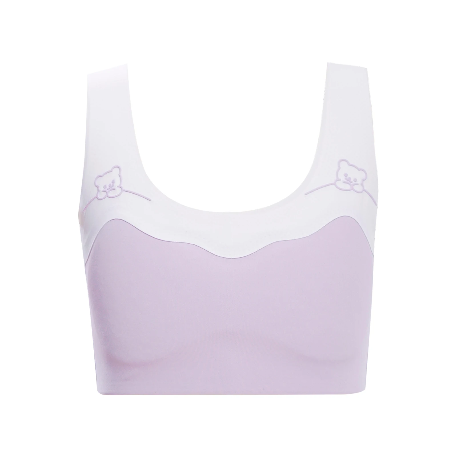 

Big Girls Training Bras Color Block Seamless Girl Teens Wide Shoulder Straps Cropped Vest Puberty Breathable Underwear